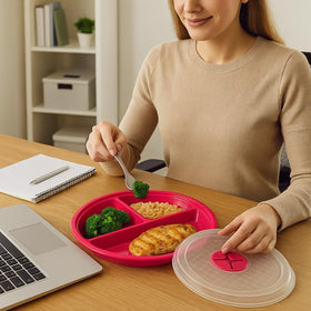 Dependable Essentials microwave-safe plates label for safe heating