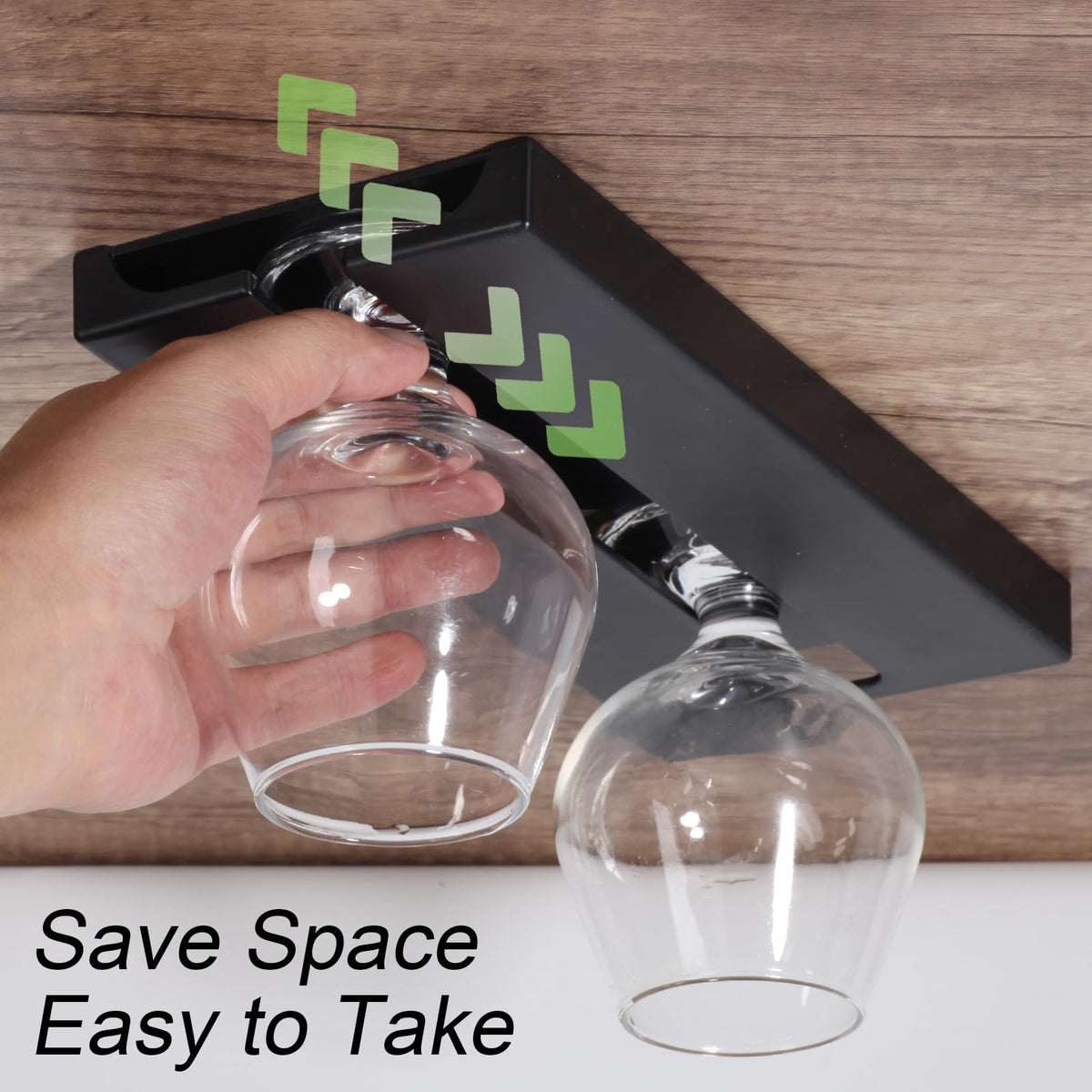 DESONAUT stemware rack for kitchen or bar provides sturdy storage.