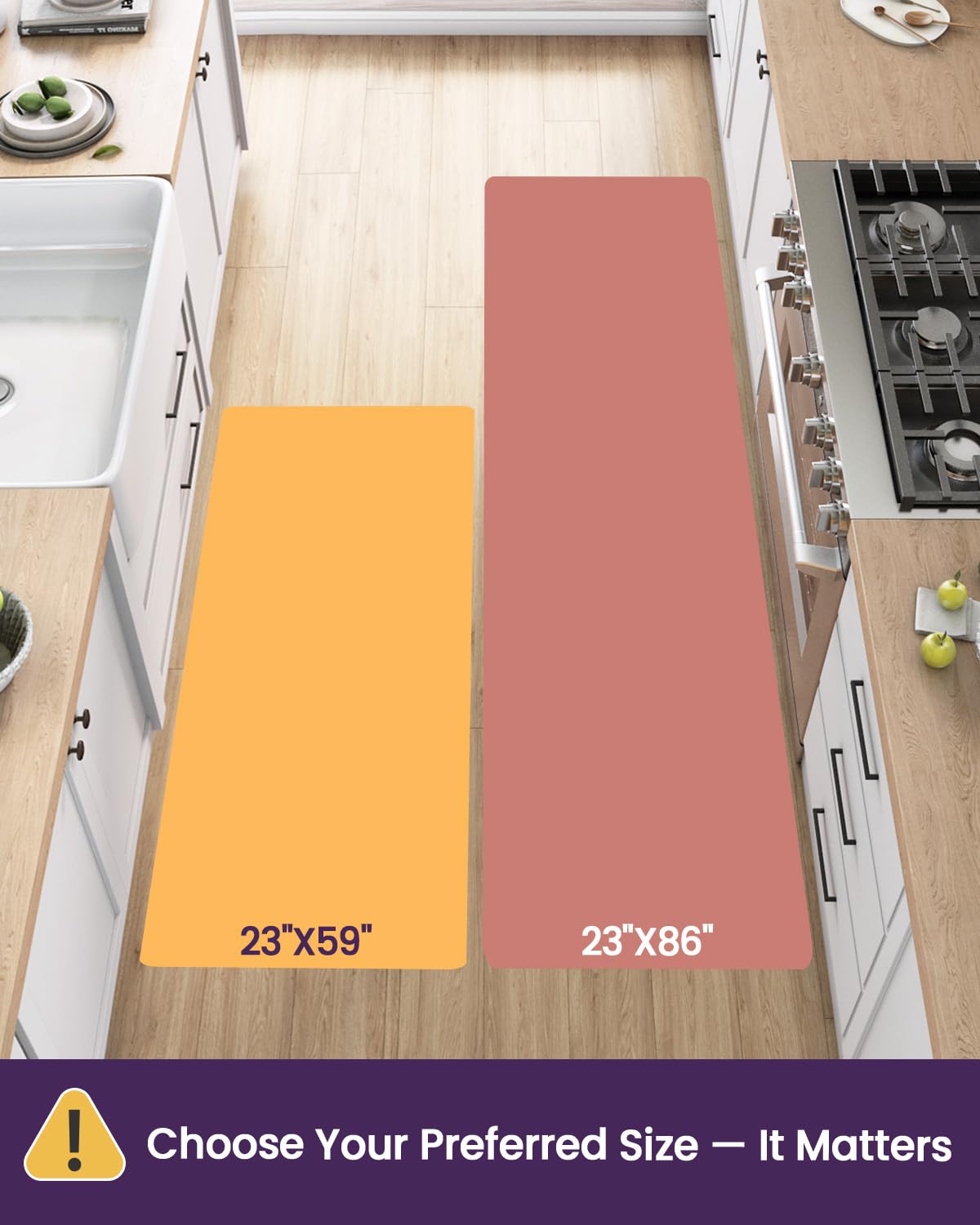 DEXI rubber standing runner 23x59 supports long tasks at the sink and counter