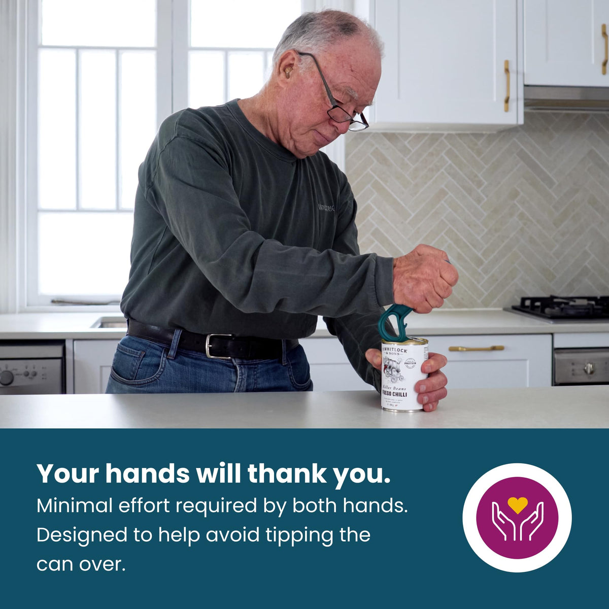 Senior-friendly design supports daily living with a comfortable, stable grip
