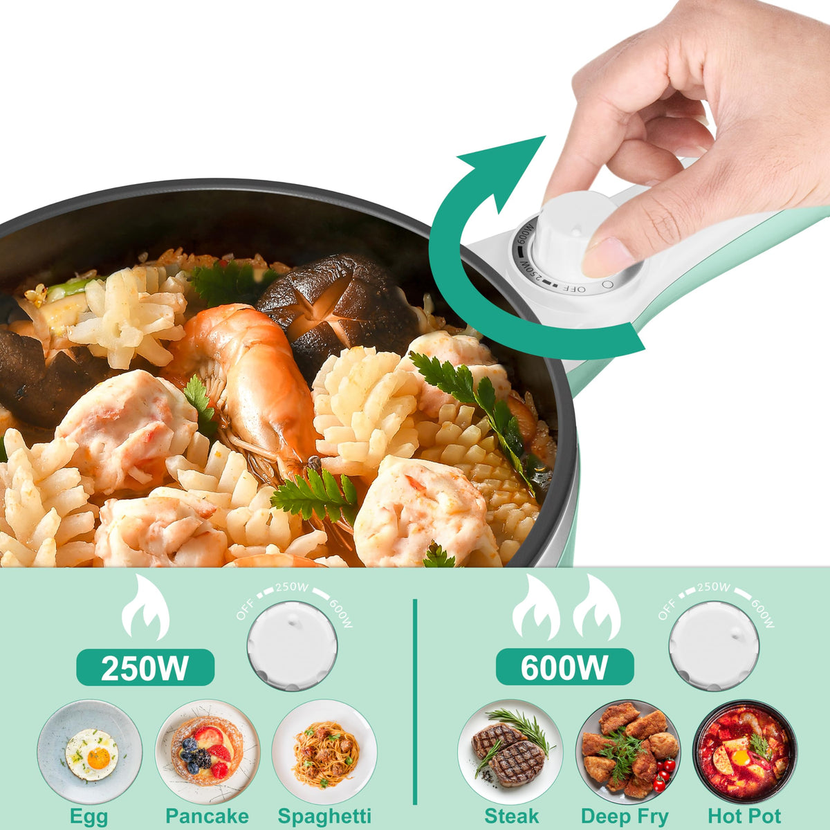 DEZIN easy-clean non-stick surface simplifies cleanup after meals