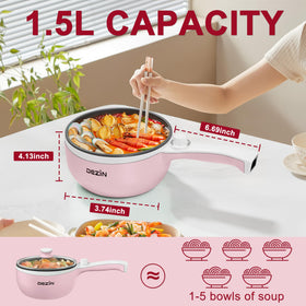 DEZIN hot pot dorm-friendly portable design shown for on-the-go cooking.