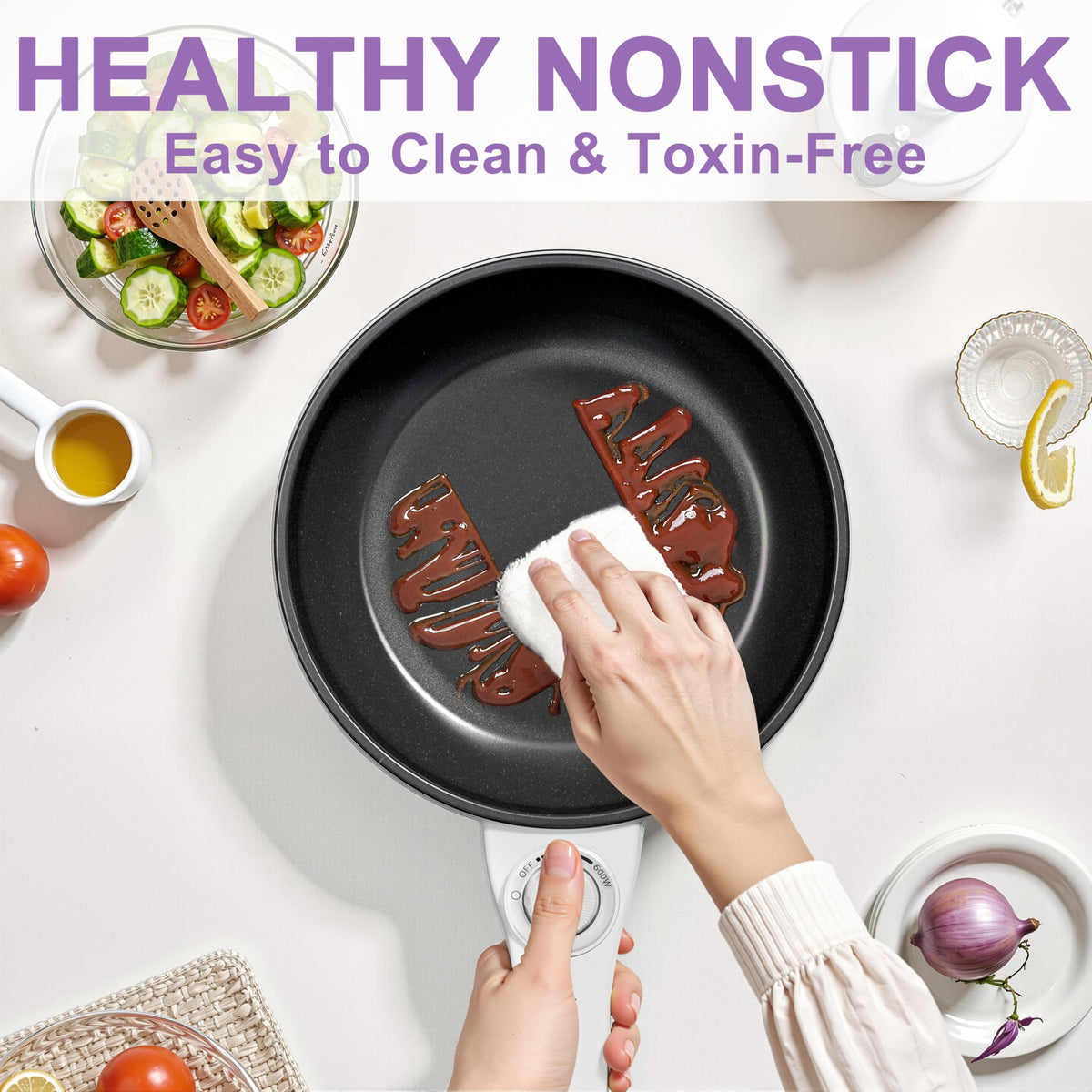 DEZIN hot pot offers 250W-600W power control for versatile recipes