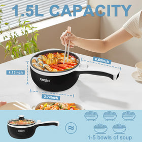 DEZIN hot pot for dorm kitchen, compact design ideal for small spaces.