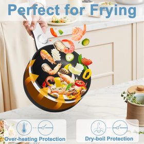 DEZIN silicone turner included for safer sautéing.