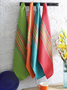 DG Collections salsa towels absorbency closeup shows thick cotton fibers