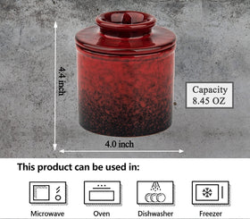 dgudgu red ceramic butter dish on counter, elegant kitchen accent.