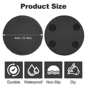 Dhfsleo black slate coaster anti-slip base keeps cups steady on slick surfaces.