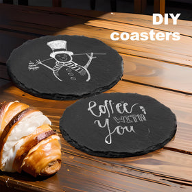 Dhfsleo laser engraved slate coasters add discreet texture and a modern touch.