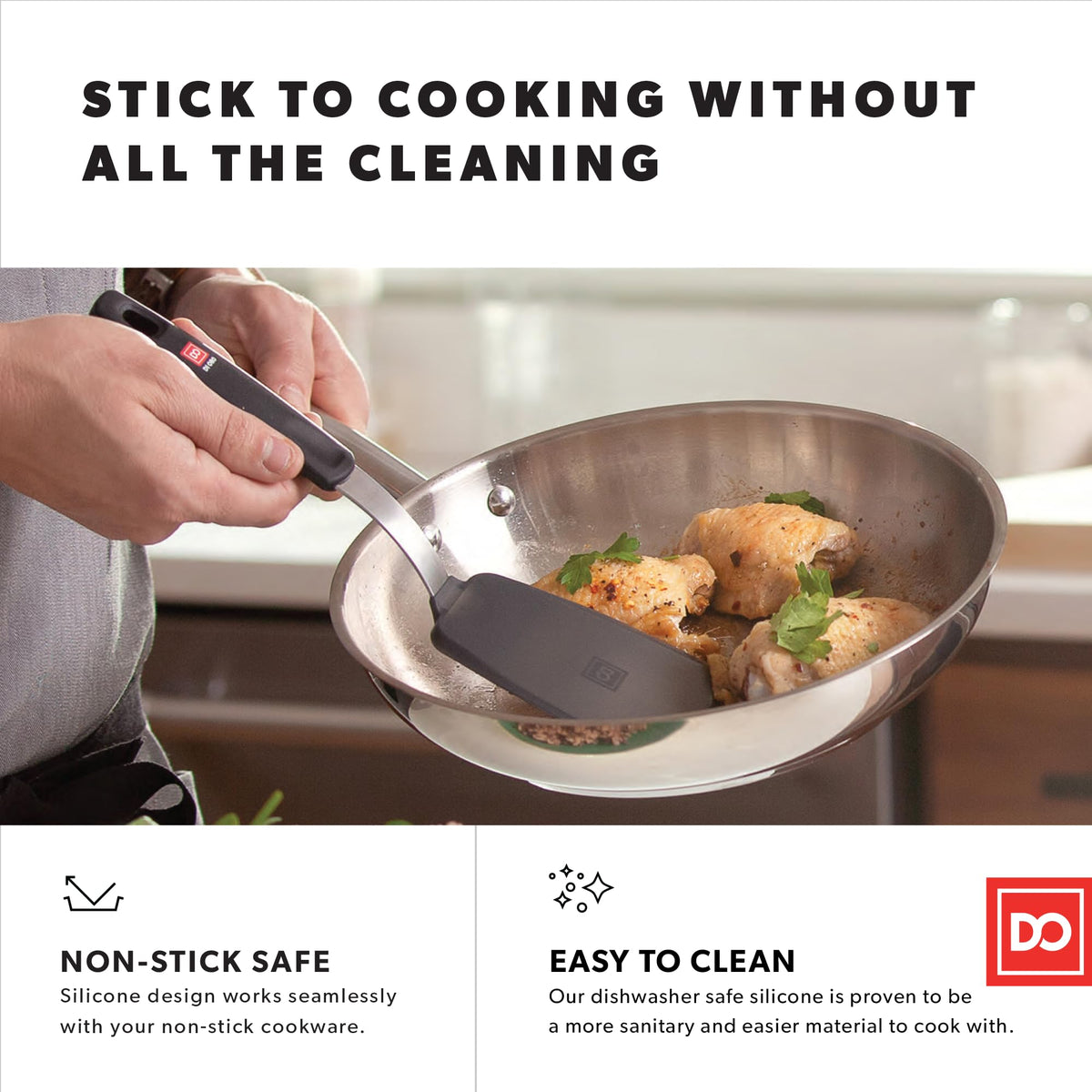 di Oro Living 600°F silicone spatula built for high-heat cooking