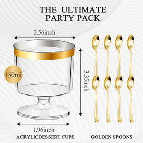 DI QIU REN mini gold spoons ideal for sampler desserts and tastings.