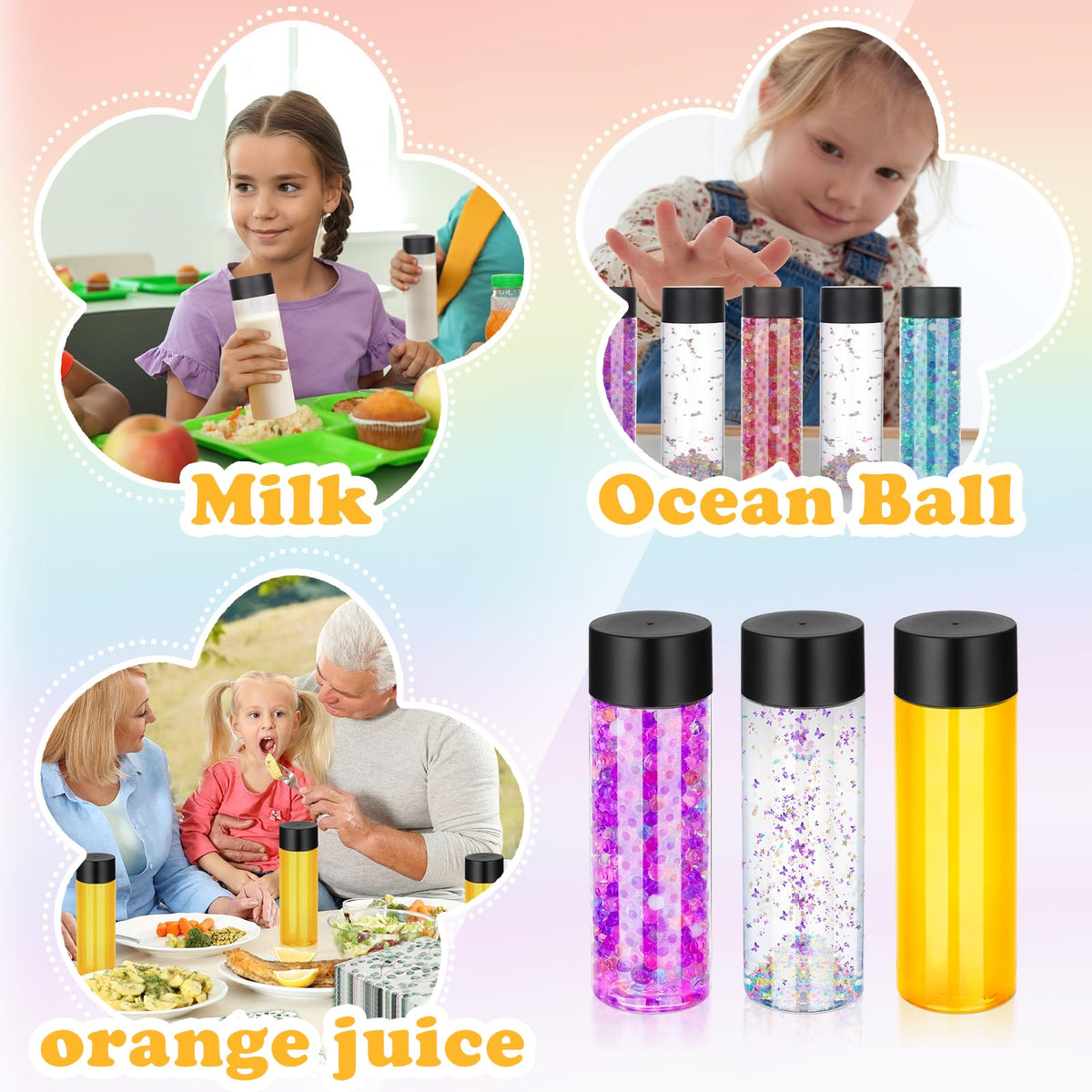 DI QIU REN clear bottle with cap offers quick visual access to contents