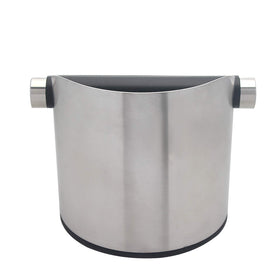 DIBTSA rubber-wrapped knock bar protects portafilters from dents.