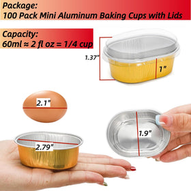 Dicunoy 2oz cups shown for baking and serving.