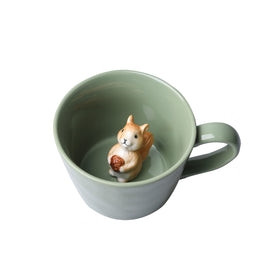 DIHOclub Squirrel mug with hidden 3D inside, a playful touch for coffee or tea