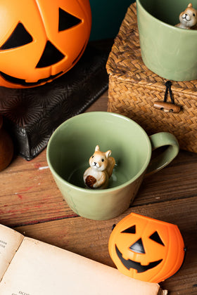 Revealing squirrel at the bottom as you sip for a delightful surprise