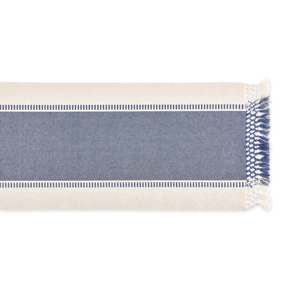 DII Dobby Stripe Runner fringe close-up adds rustic charm