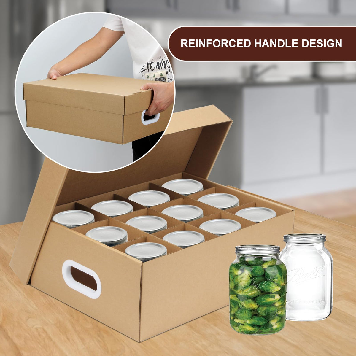 DIICCYO box with 12-cell dividers keeps jars neatly separated.