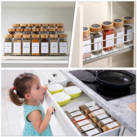 DIMBRAH bamboo lids preserve aroma while inner shaker lid aids dispensing.