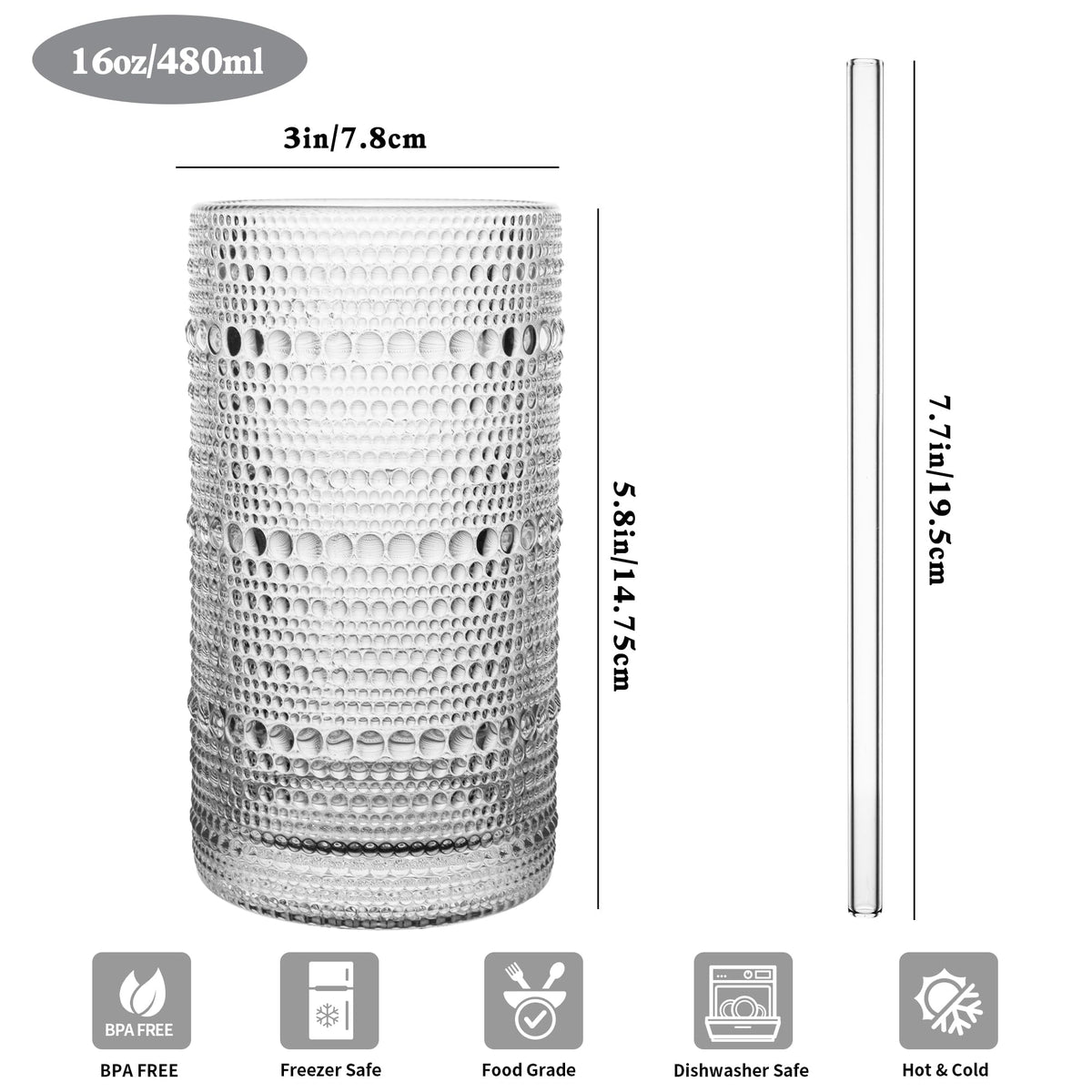 Dingerjar glass straws reusable for stylish eco-friendly sipping