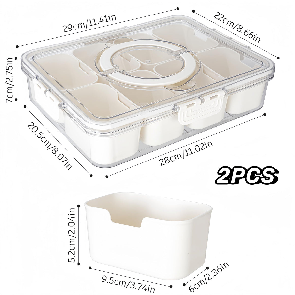 Dingerjar portable snack platter in clear design keeps fruits and candies visible