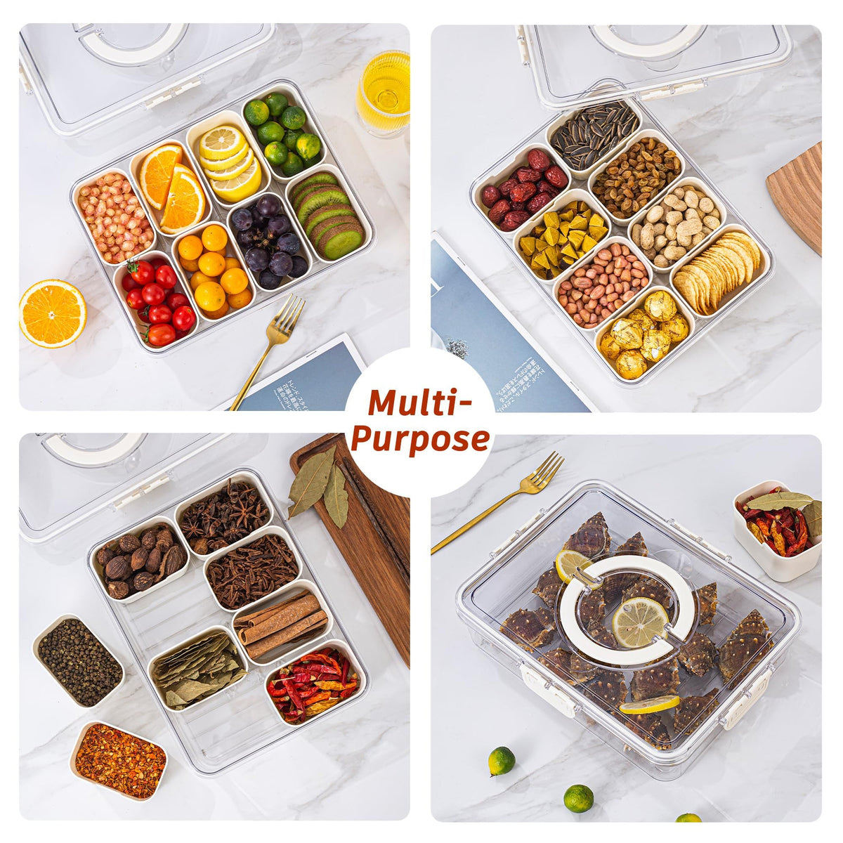 Dingerjar stackable snack tray set saves space on counters