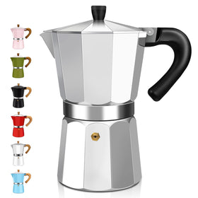 DITOSH 12 cup aluminum espresso moka pot on stove delivering rich aroma