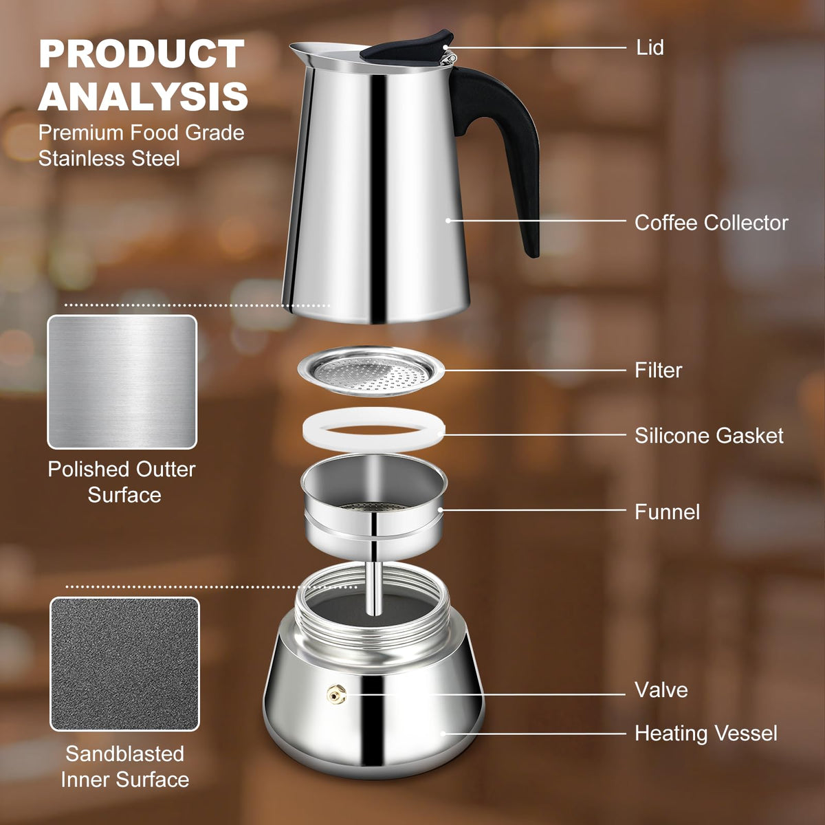 DITOSH frosted inside coating adds texture and durability.