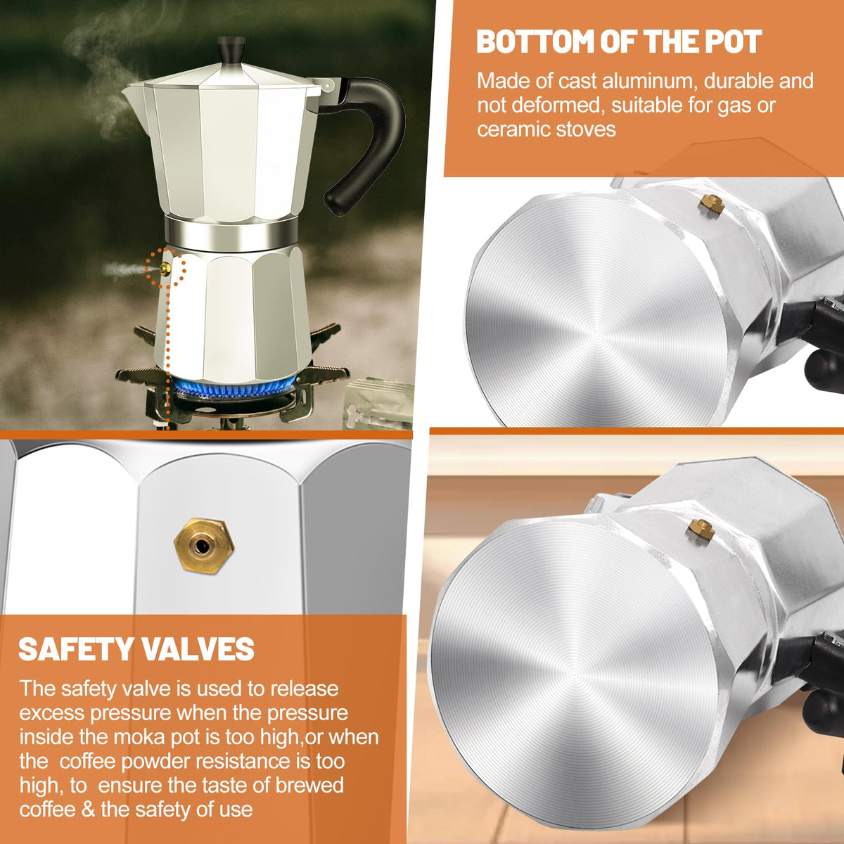 DITOSH compatible with gas and ceramic stoves for versatile use