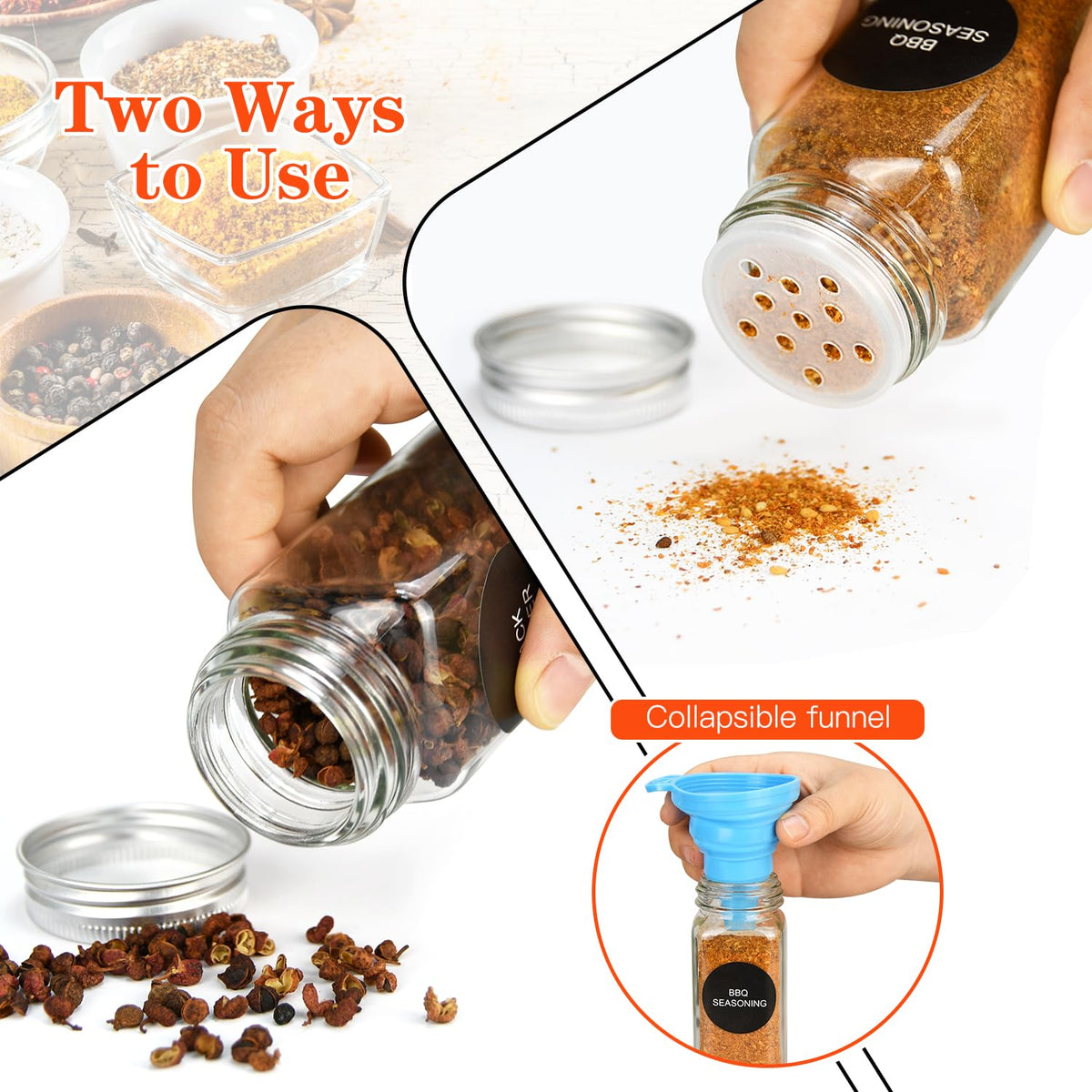DkOvn preprinted labels display spice names at a glance.