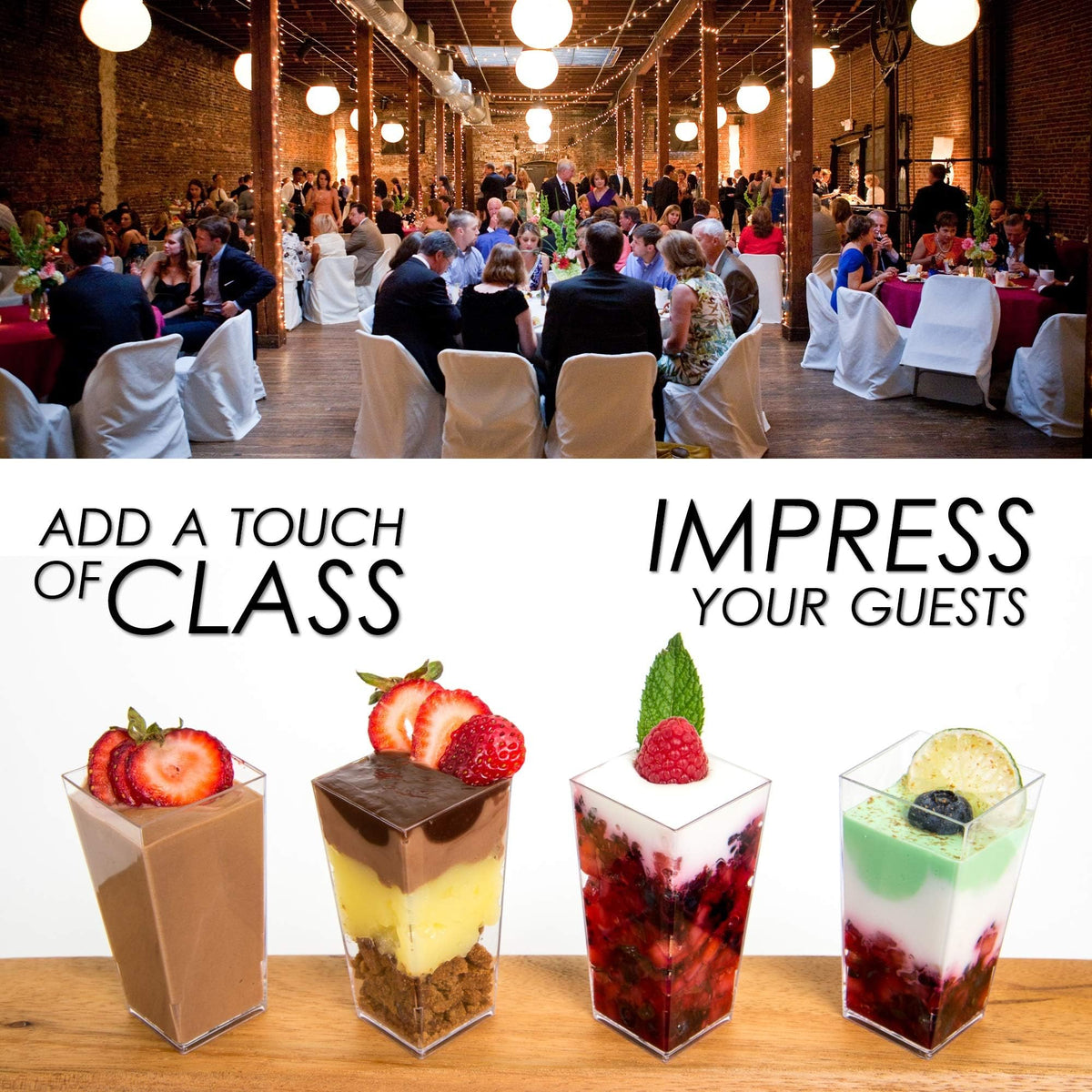 DLux cups perfect for mousses and tiramisu desserts