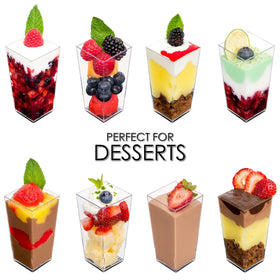 DLux reusable stackable parfait cups for easy storage