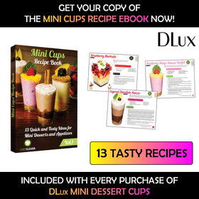 DLux tall round dessert shooter cups for stylish servings.