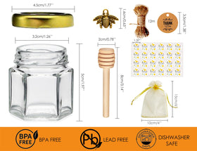 DnayDkiy honey jar with gold lid for wedding favors
