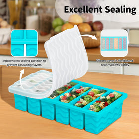 Doasuwish leak-proof silicone lid seals portions without spills