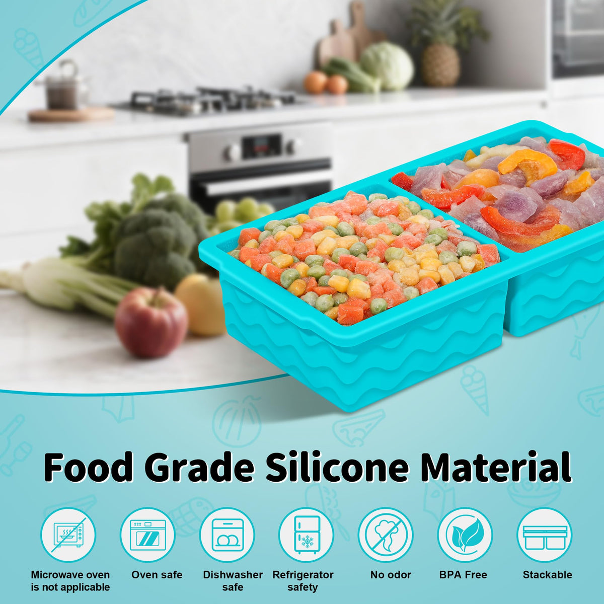 Doasuwish medium 1cup tray lid-seal, stackable for compact storage.