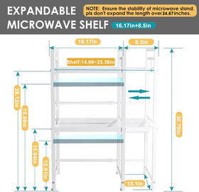DOLALIKE carbon steel construction provides sturdy support for heavy microwaves