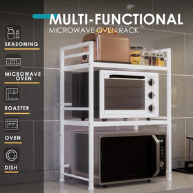 DOLALIKE three-tier kitchen shelf maximizes storage for bottles and bowls