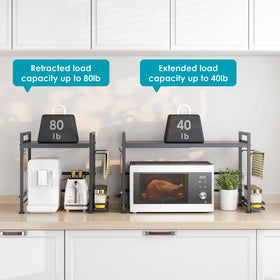 DOLALIKE microwave stand durable carbon steel construction supports heavy items.