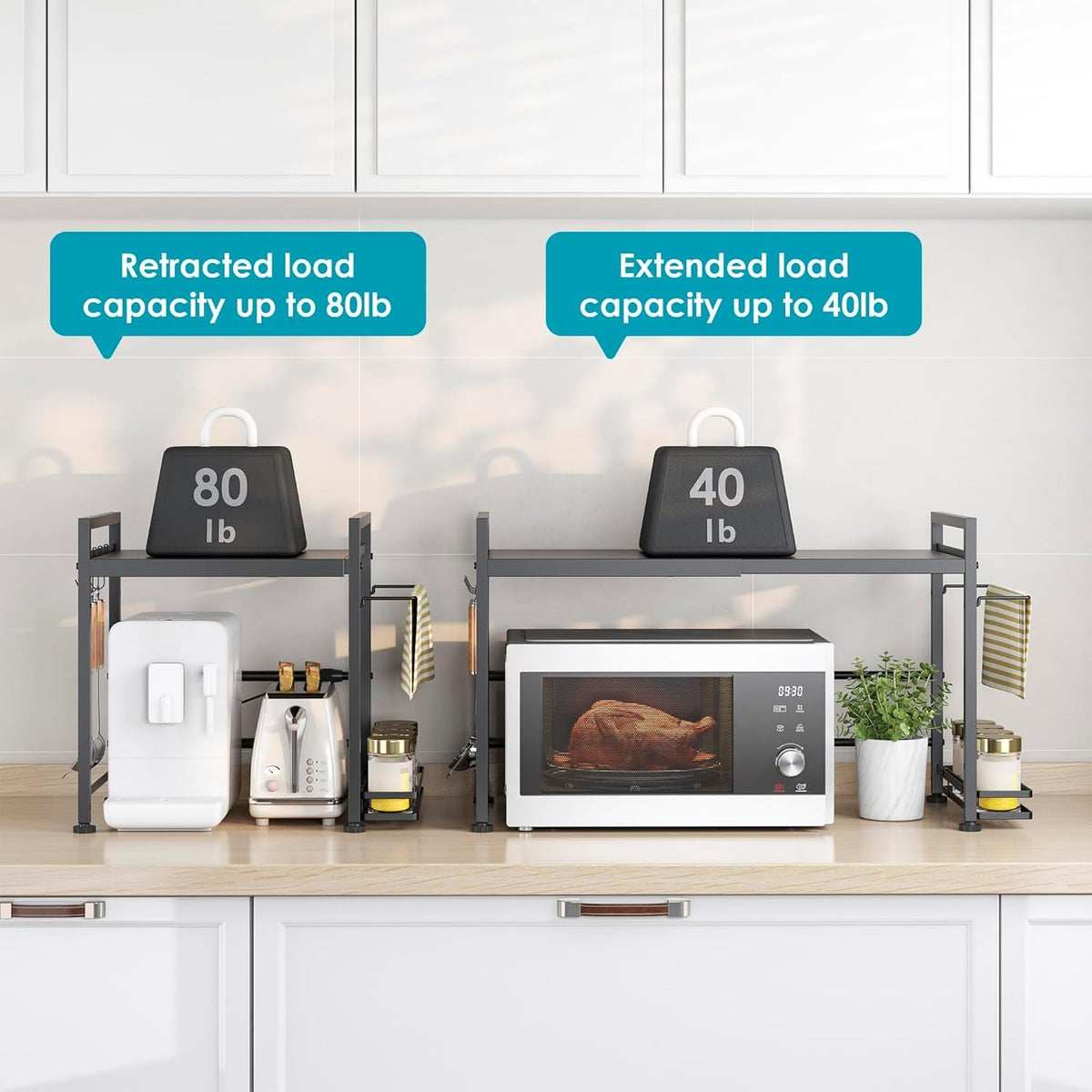 Dolalike non-slip feet keep the rack stable on countertops.