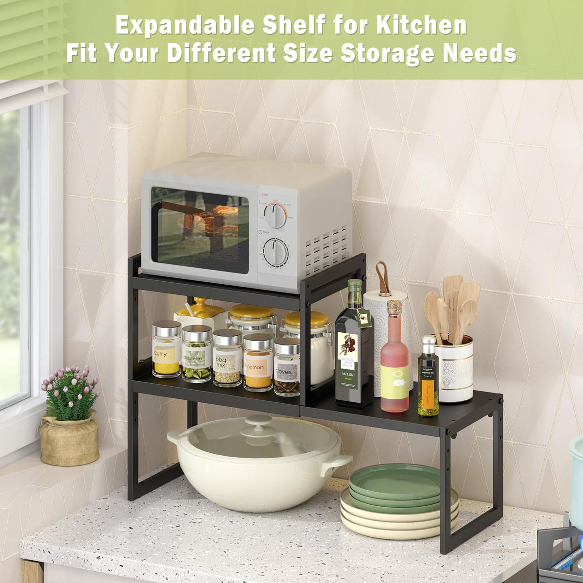 DolaliKE robust metal construction supports everyday kitchen items.