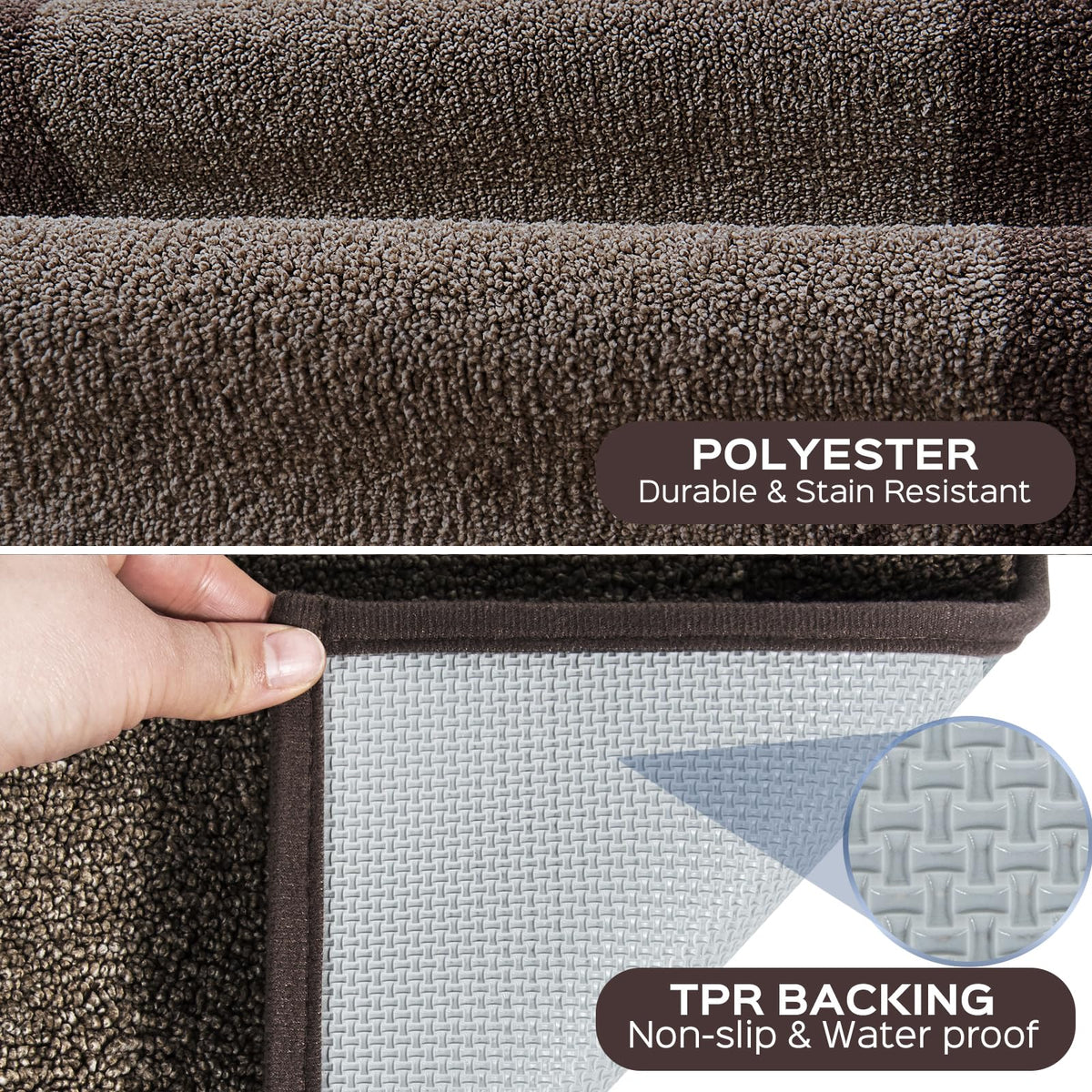 DOMUSTEX absorbent kitchen mat rapidly soaks spills for cleaner surfaces