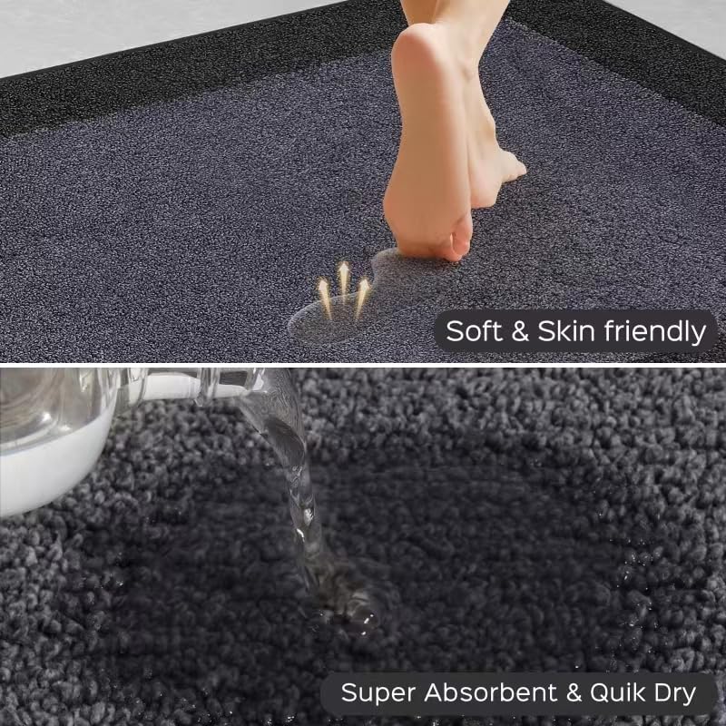 DOMUSTEX absorbent kitchen mat captures spills for clean, protected floors.