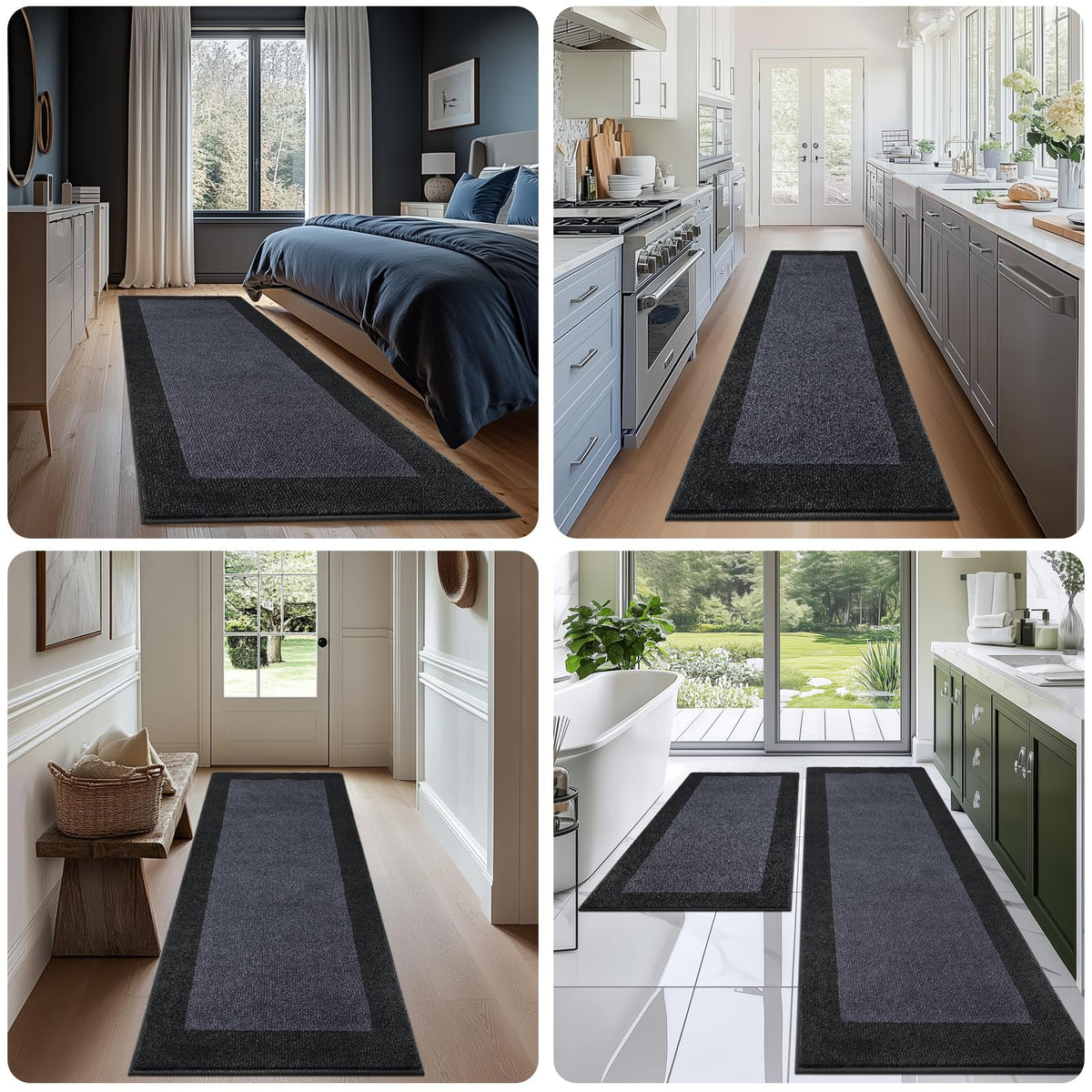 DOMUSTEX entrance rug fits under low doors while catching dirt.