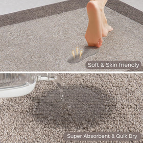 DOMUSTEX non-slip kitchen mats with waterproof backing help keep floors secure.