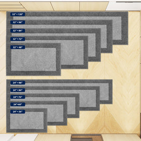DOMUSTEX runner rug placed under doors to fit entryways easily.