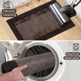 DOMUSTEX machine-washable rug offers cozy footfall in kitchens and entryways.