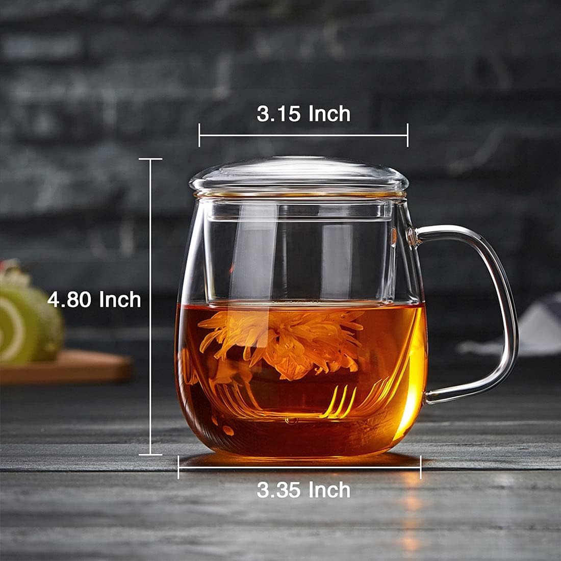 DOPUDO teacup with built-in infuser filters loose leaves cleanly