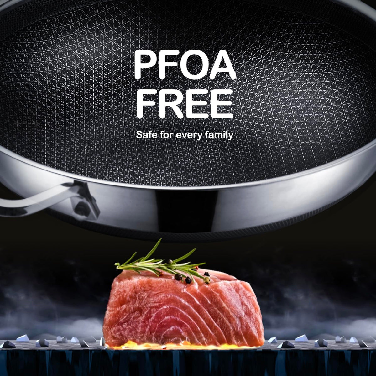 DOTCLAD stainless steel wok with nonstick interior for easy release