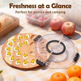 DouMmantn acrylic lid for deviled egg platter keeps freshness during transport.